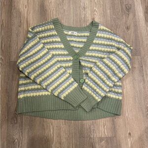 never worn ardenes yellow-blue-green cardigan